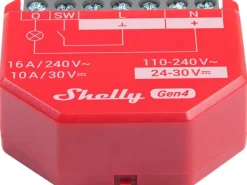 Shelly WLAN-Schaltaktor 1PM Gen4 Rot, 16 A