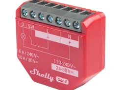 Shelly WLAN-Schaltaktor 1PM Gen4 Rot, 16 A