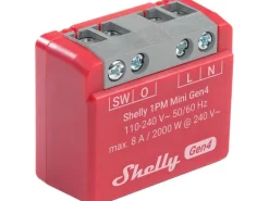 Shelly WLAN-Schaltaktor 1PM Mini Gen4 WiFi-Switch Rot, 8 A