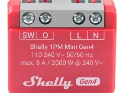 Shelly WLAN-Schaltaktor 1PM Mini Gen4 WiFi-Switch Rot, 8 A