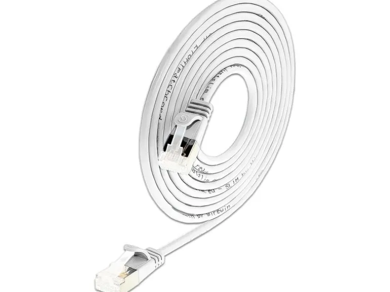 SLIM KAT6A 10 Gigabit Lightpatchkabel rund, U/FTP, Ø 3.8 mm,weiss