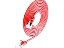 SLIM KAT6A 10 Gigabit Lightpatchkabel rund, U/FTP, Ø 3.8 mm, rot