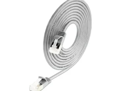 SLIM KAT6A 10 Gigabit Lightpatchkabel rund, U/FTP, Ø 3.8 mm, grau