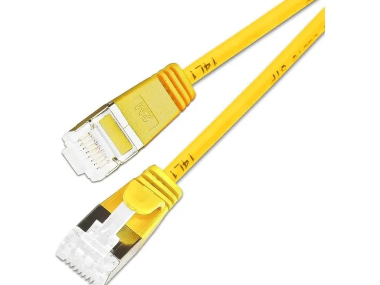 SLIM KAT6A 10 Gigabit Lightpatchkabel rund, U/FTP, Ø 3.8 mm, gelb