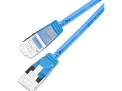 SLIM KAT6A 10 Gigabit Lightpatchkabel rund, U/FTP, Ø 3.8 mm, blau