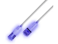SLIM Slimpatchkabel RJ-45 - RJ-45, Cat 6A, U/UTP, 0.5 m, Weiss