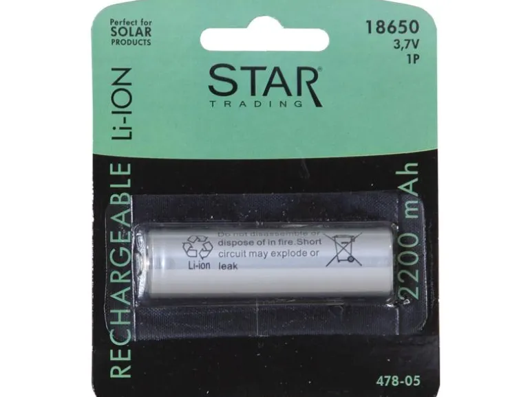 Star Trading Batterie 18650 3.7 V 2200 mAh LI-ION