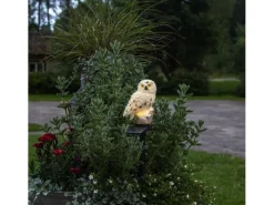 Star Trading Gartenlicht Solardekoration Owl, Beige
