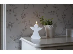Star Trading LED Grabkerze Flamme Angel, Weiss