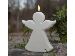 Star Trading LED Grabkerze Flamme Angel, Weiss
