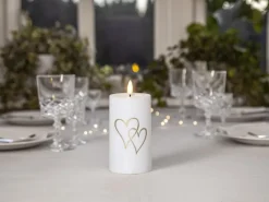 Star Trading LED Grabkerze Kerze Heart Warmweiss, 1 LED