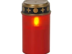 Star Trading LED Grabkerze Serene Ø 7 x 12 cm, Rot