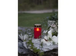 Star Trading LED Grabkerze Serene Ø 7 x 12 cm, Rot