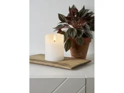 Star Trading LED-Kerze Flamme Rustic, Ø 7.5 x 10 cm, Weiss