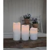 Star Trading LED-Kerzen Set Pillar Paul 3er Pack, Weiss