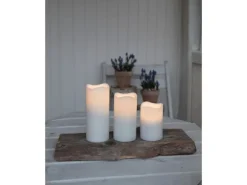 Star Trading LED-Kerzen Set Pillar Paul 3er Pack, Weiss