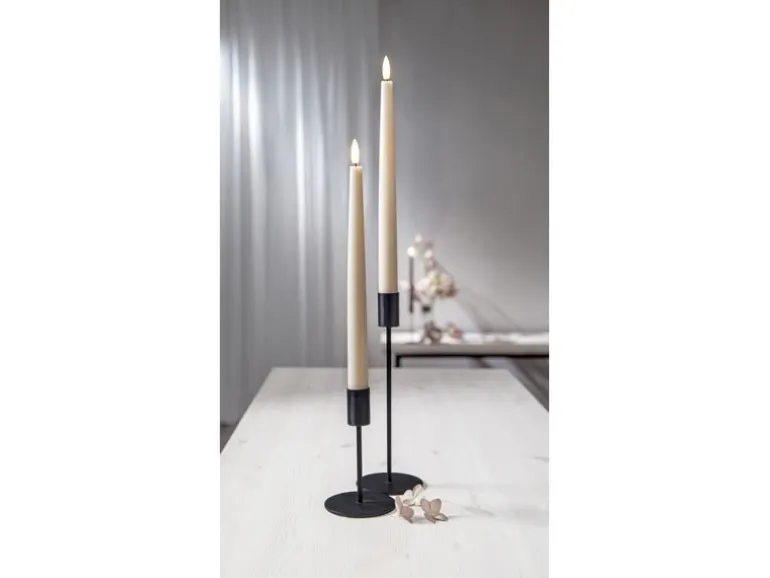Star Trading LED-Stabkerzen Set Flamme Slim, 2 Stück, Beige