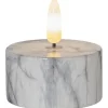 Star Trading LED Teelichter Set Flame Marble Ø 5.5 x 6 cm, Grau, 2 Stk
