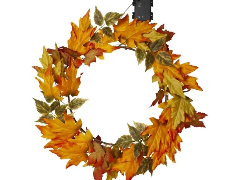 Star Trading Lichterkette Herbstkranz, 30 LEDs, Ø 45 cm,
