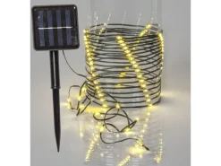 Star Trading Lichterkette Solar Dew Drop Micro, 100 LEDs, 740 cm, Grün