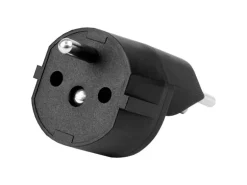 STEFFEN Fixadapter 3-Pol Deutsch auf Stecker CH T12 schwarz, CEE7