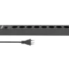 STEFFEN 19" Steckdosenleiste 8x T13, Schwarz