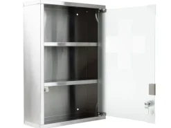 STRUCT Erste Hilfe Schrank 30 x 45 x 12 cm, Edelstahl