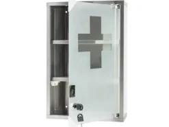 STRUCT Erste Hilfe Schrank 30 x 45 x 12 cm, Edelstahl