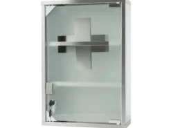 STRUCT Erste Hilfe Schrank 30 x 45 x 12 cm, Edelstahl