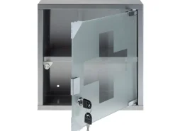 STRUCT Erste Hilfe Schrank 30 x 30 x 12 cm, Edelstahl