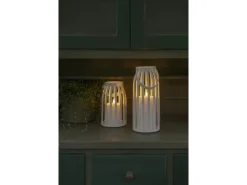 STT LED-Kerzen Set 2 Stück Weiss, 20 und 28 cm
