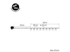STT Lichterkette LED Party, 10 LEDs, 3m, Weiss
