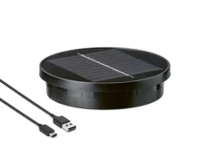STT Solarpanel USB Ersatz, Rund, Schwarz