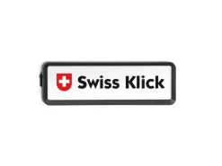 Swiss Klick Kennzeichenhalter Langformat  Vorderseite Schwarz