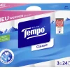 Tempo Toilettenpapier Classic  Rollen, 3-lagig, Weiss