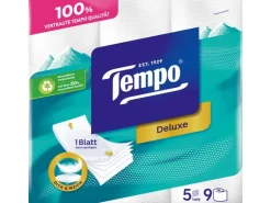 Tempo Toilettenpapier Deluxe 9 Rollen, 5-lagig, Weiss