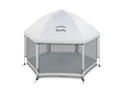 tenty Laufgitter Set Grau, inkl. Matratze und Dach