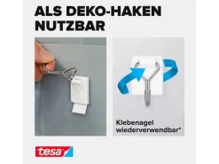 tesa Klebehaken Powerstrips Haken Small Weiss, 1 kg Haltekraft