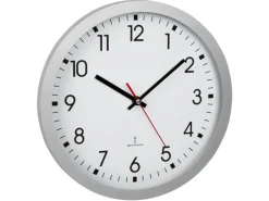 TFA Dostmann Funk-Wanduhr Analog, Ø 30 cm, Silber