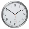 TFA Dostmann Funk-Wanduhr Silber
