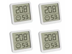 TFA Dostmann Thermo-/Hygrometer Digital, Weiss, 4er Set