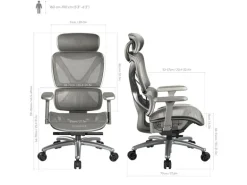 ThunderX3 Bürostuhl XTC-Mesh Grau