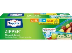 Toppits Frischhaltebeutel Zipper 15 cm x 20 cm, 12 Stück