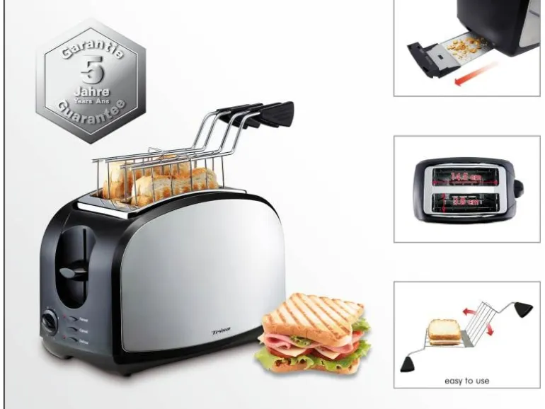 Trisa Toaster Crispy Snack Schwarz/Silber