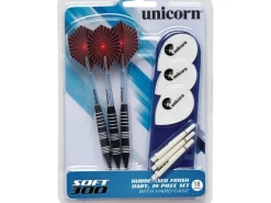 Unicorn Dartpfeile Softdart E300 18g, schwarz, 3 Stück