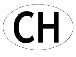 Unitec Schild Hoheitszeichen «CH» für PKW zu aufkleben