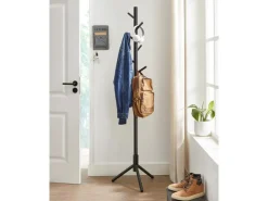 VASAGLE Garderobenständer mit 8 Haken 175 cm, Schwarz