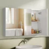 VASAGLE Spiegelschrank Weiss 15 x 90 x 60 cm
