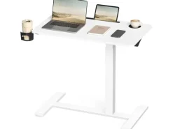 VASAGLE Stehtisch Höhenverstellbar 80 x 45 cm Weiss