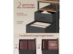 VASAGLE Tisch mit Platte Braun/Schwarz 160 x 60 cm